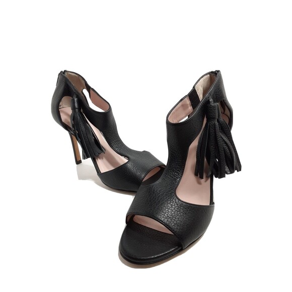 KATE SPADE Inga-Black pebbled leather Pumps with Tassels-Size 7.5B - Picture 1 of 7